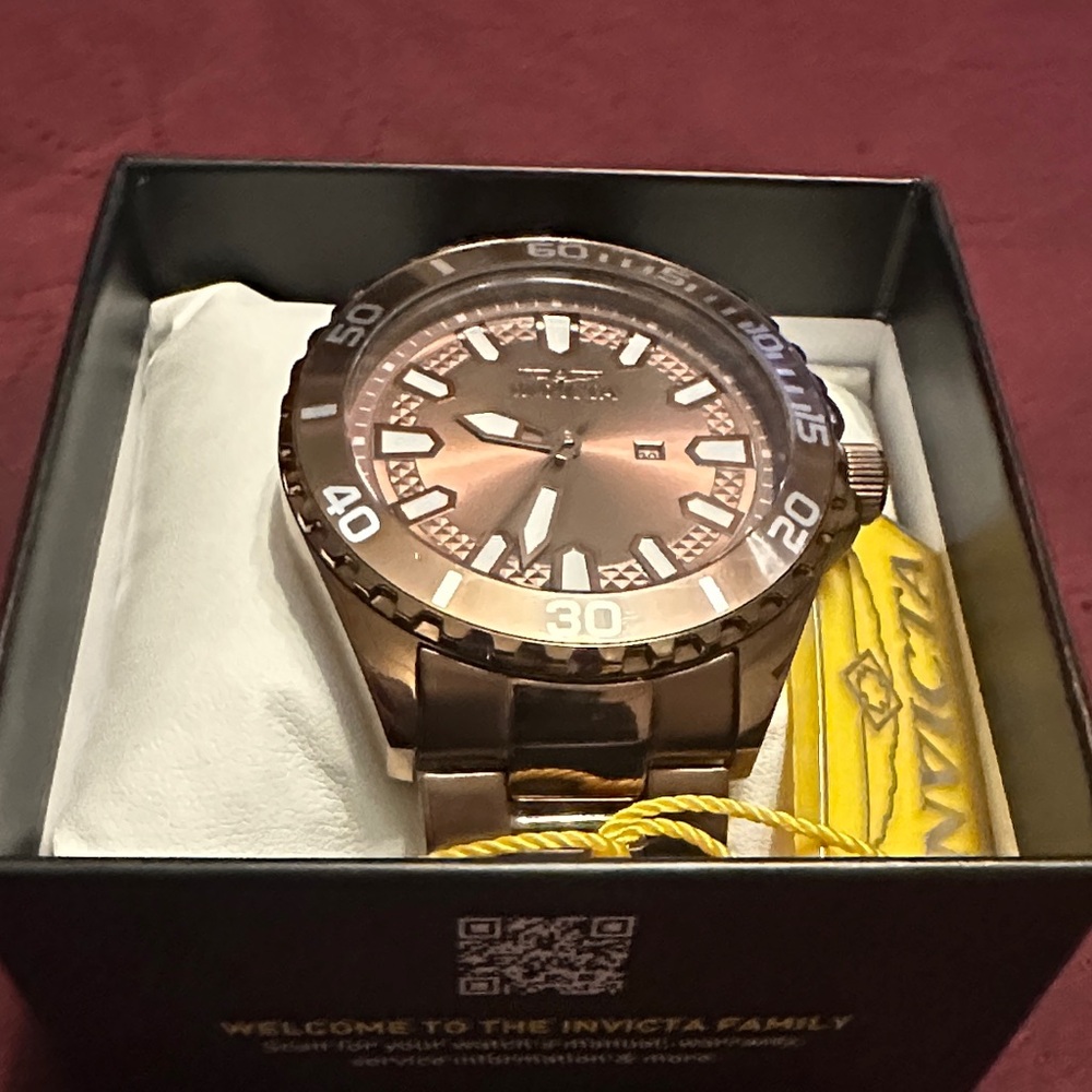 Invicta Men's Brown Watch with Brown and White Accents